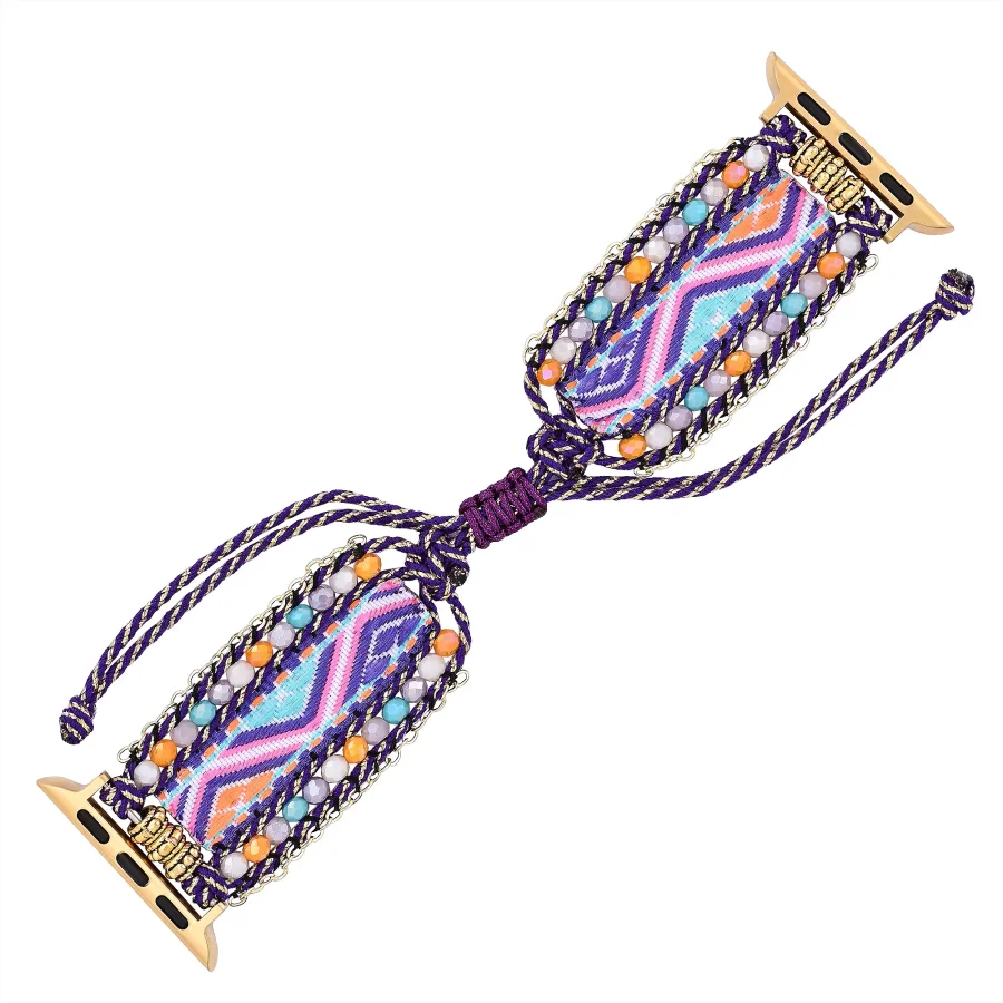 Desert Bloom Beaded Nylon Apple Watch Band - Image 6