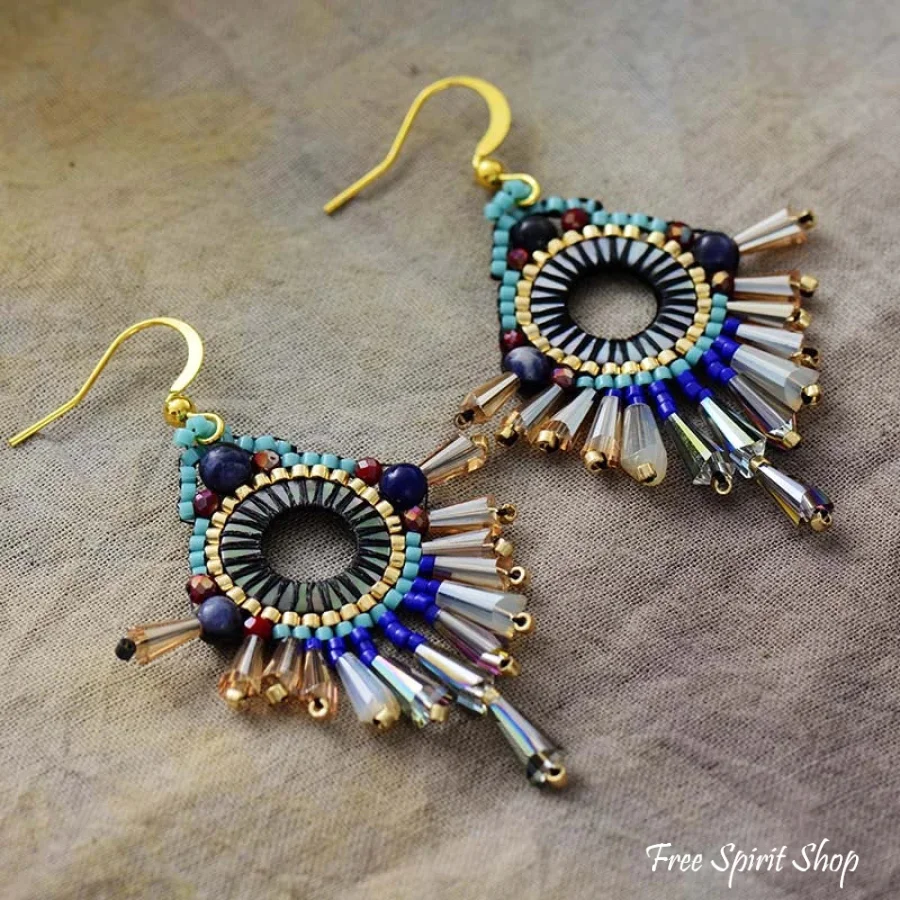 Ethnic Inspired Crystal Earrings - Image 2