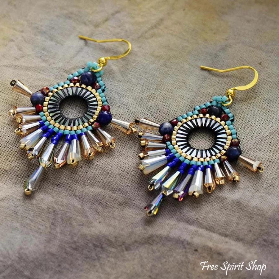 Ethnic Inspired Crystal Earrings - Image 3