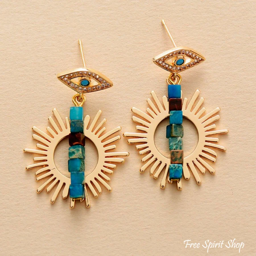 Good Luck Evil Eye & Sunshine Earrings - Image 3