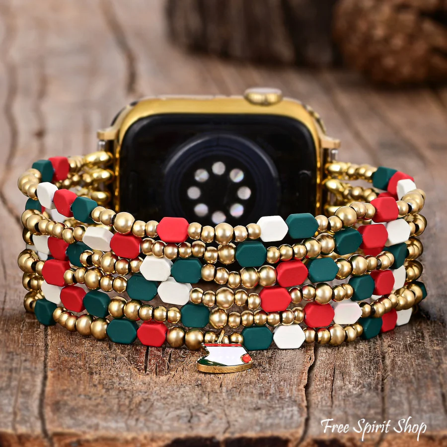 Festive Cheer Christmas Apple Watch Band in Red & Green - Image 3