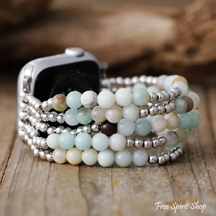 Frosted Winter Amazonite Apple Watch Band - Image 3
