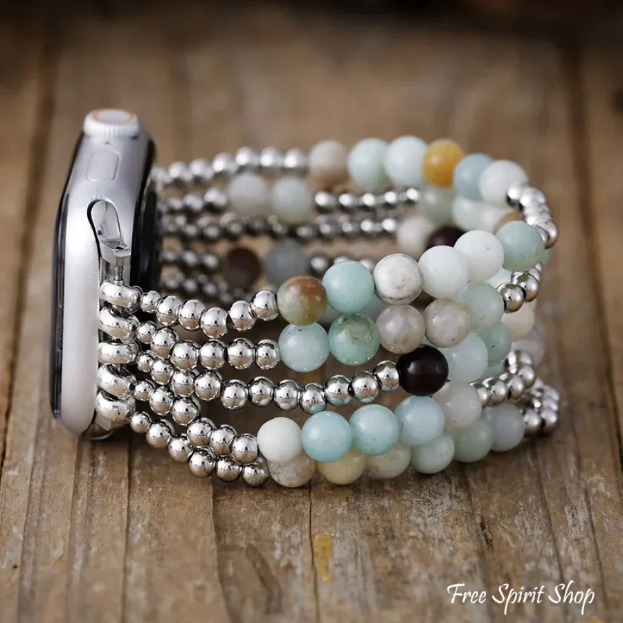 Frosted Winter Amazonite Apple Watch Band - Image 4