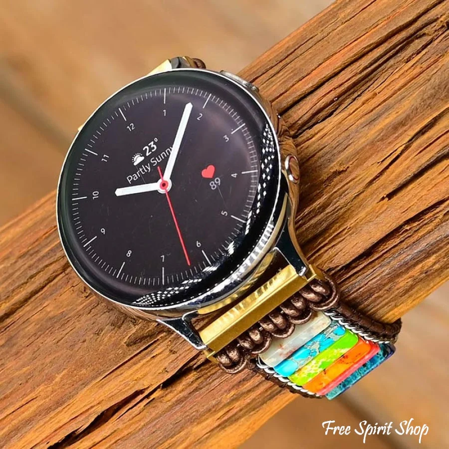 Google Pixel Watch Band With Chakra Jasper Beads