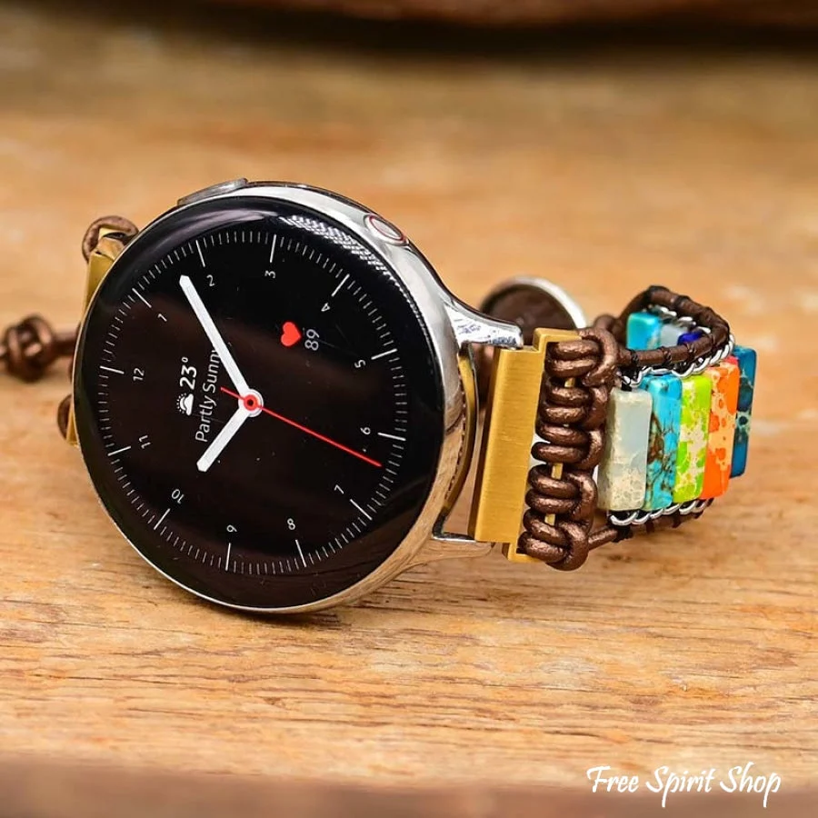 Google Pixel Watch Band With Chakra Jasper Beads - Image 2