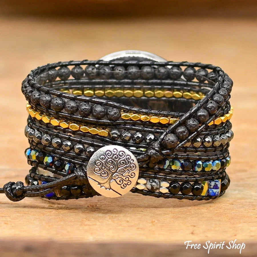 Google Pixel Watch Band With Natural Black Lava Beads - Image 3