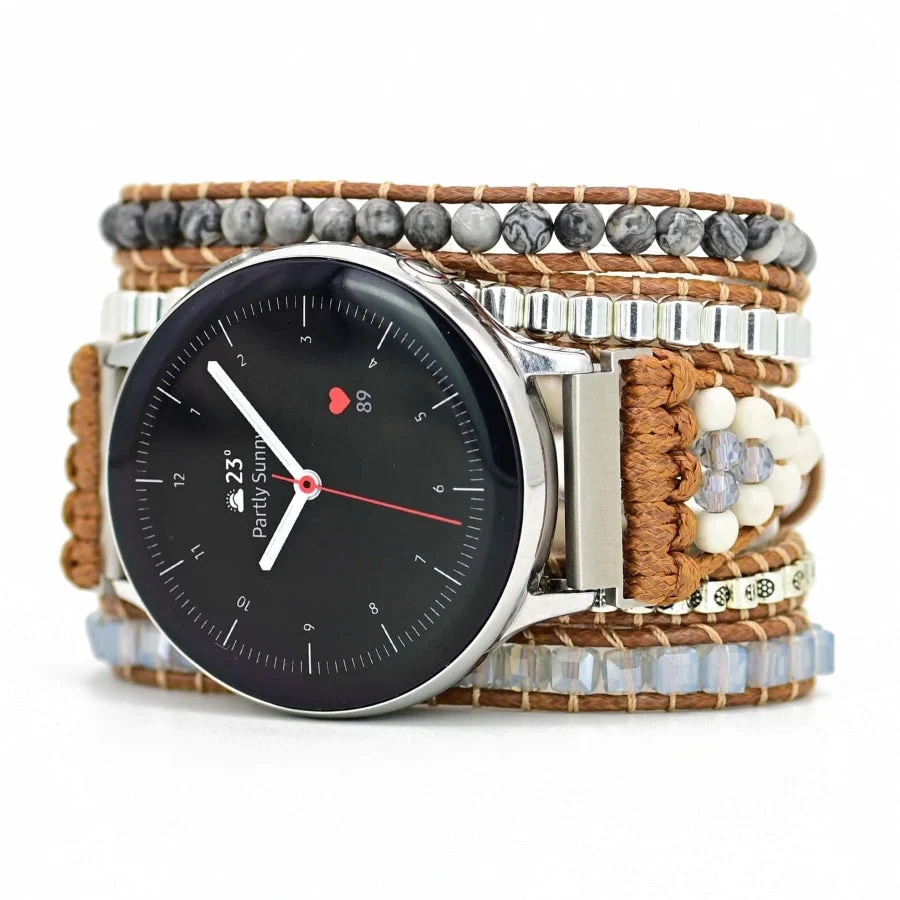 Google Pixel Watch Band With Natural Celestine Beads - Image 3