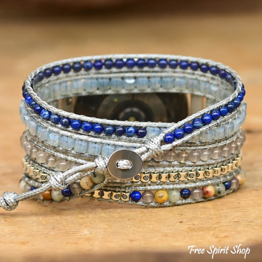 Google Pixel Watch Strap With Natural Lapis Lazuli Beads - Image 3