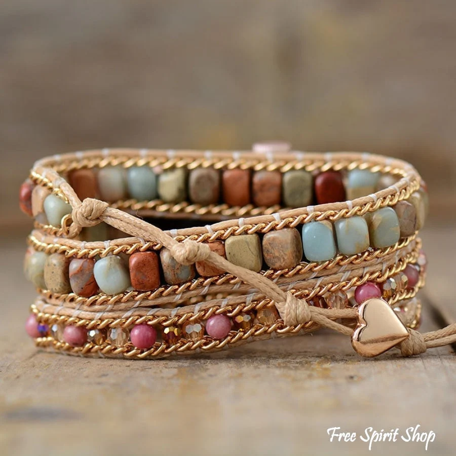 Google Pixel Watch Band With Natural Rhodonite & King Jasper Beads - Image 2