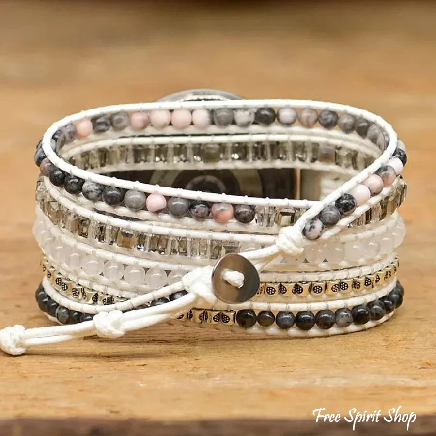 Google Pixel Watch Band With Rhodonite & Labradorite Beads - Image 3