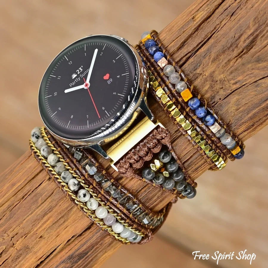 Google Pixel Watch Strap With Natural Labradorite Beads - Image 2