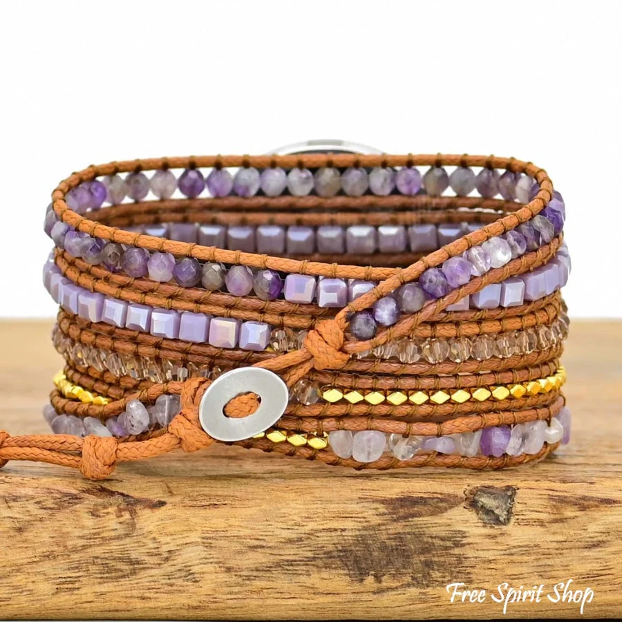 Google Pixel Watch Strap With Purple Amethyst Beads - Image 4