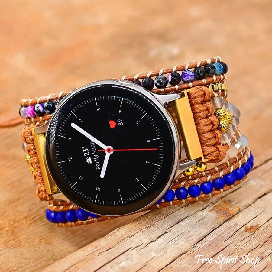 Google Pixel Watch Strap With Vibrant Blue Beads - Image 2