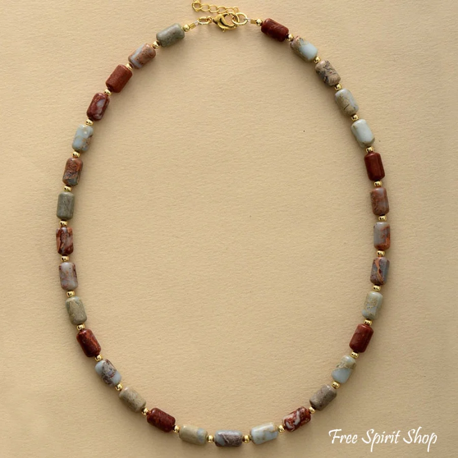 Green Jade King Jasper & Pink Jade Gemstone Choker Necklaces - Image 3