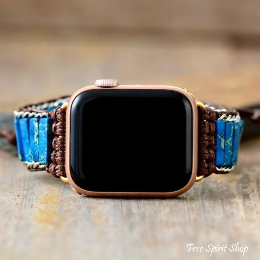Handmade Blue Jasper Apple Watch Band