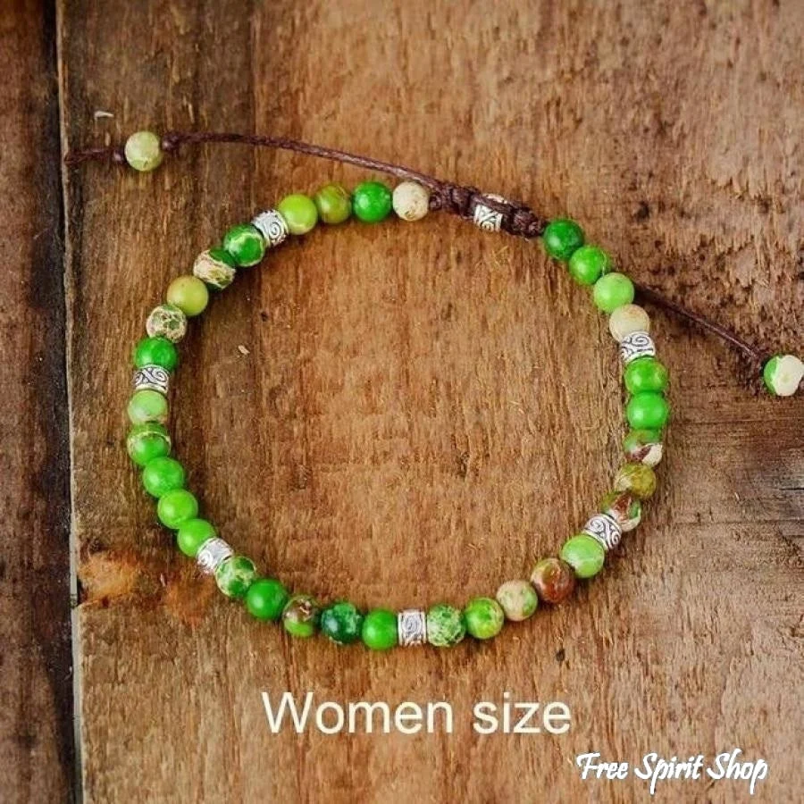 Handmade Blue Jasper Stone Adjustable Bracelet - Image 2