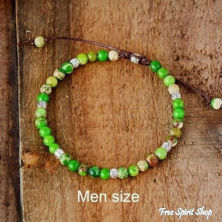 Handmade Blue Jasper Stone Adjustable Bracelet - Image 3
