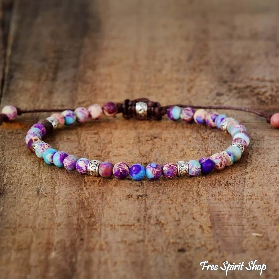 Handmade Blue Jasper Stone Adjustable Bracelet - Image 5