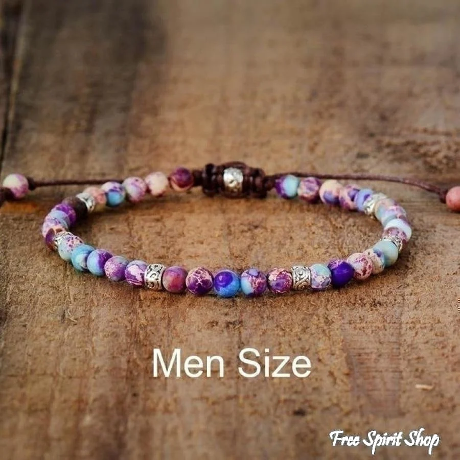 Handmade Blue Jasper Stone Adjustable Bracelet - Image 8