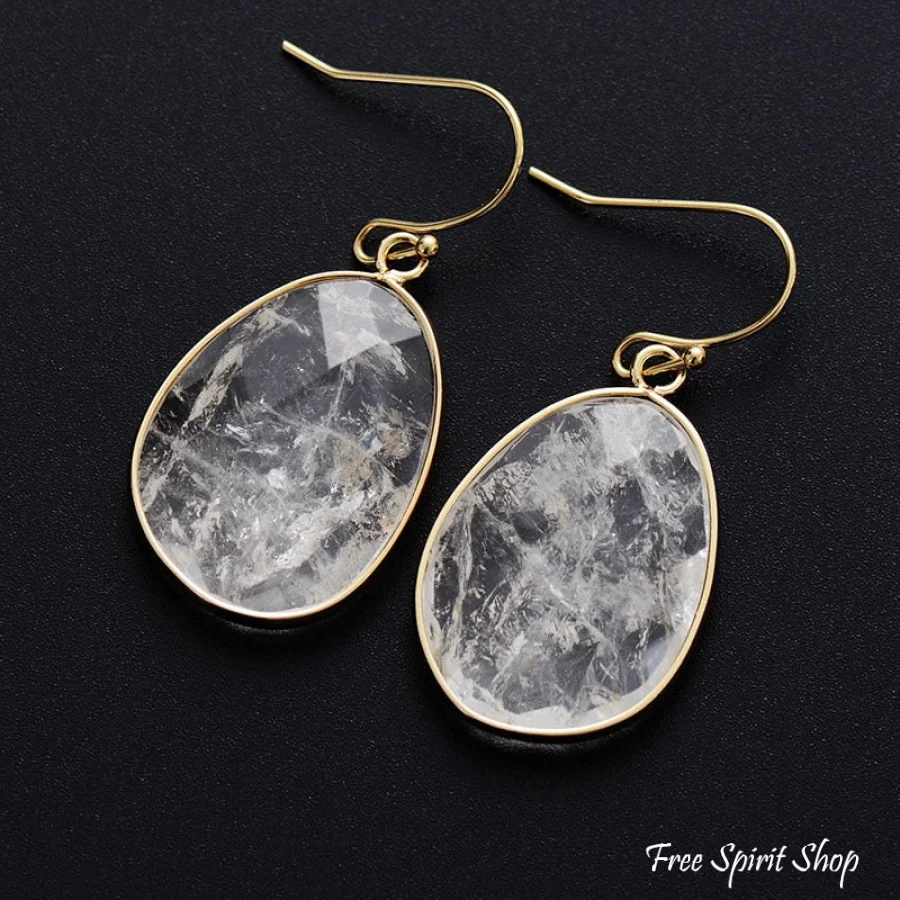Handmade Clear Quartz Drop Earrings - Image 2