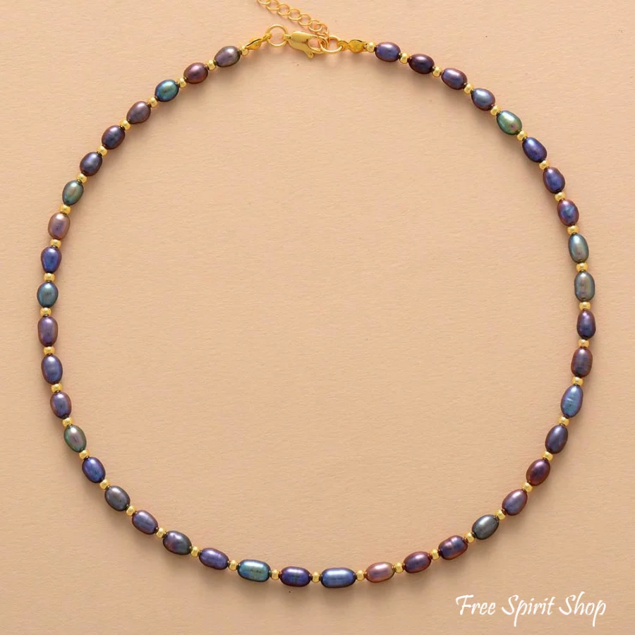 Handmade Gray or Ivory Freshwater Pearl Choker Necklace