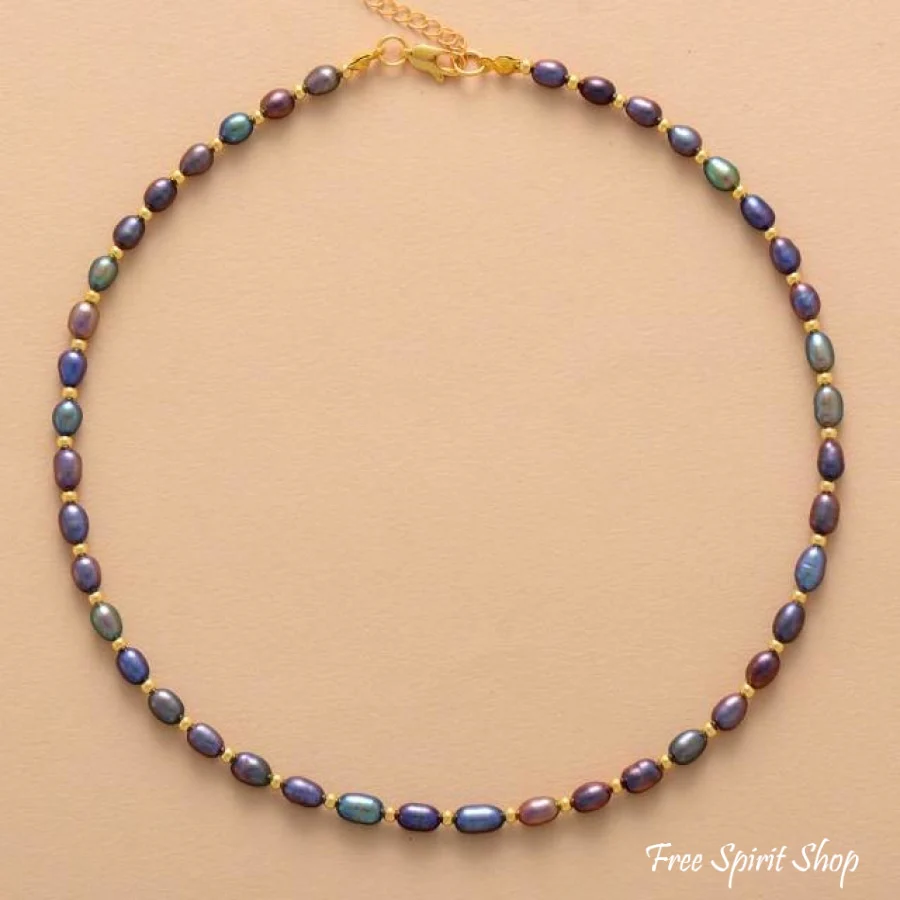 Handmade Gray or Ivory Freshwater Pearl Choker Necklace - Image 4