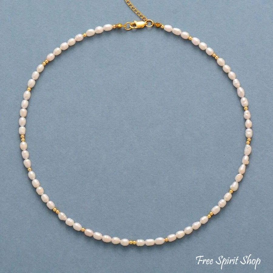 Handmade Gray or Ivory Freshwater Pearl Choker Necklace - Image 7