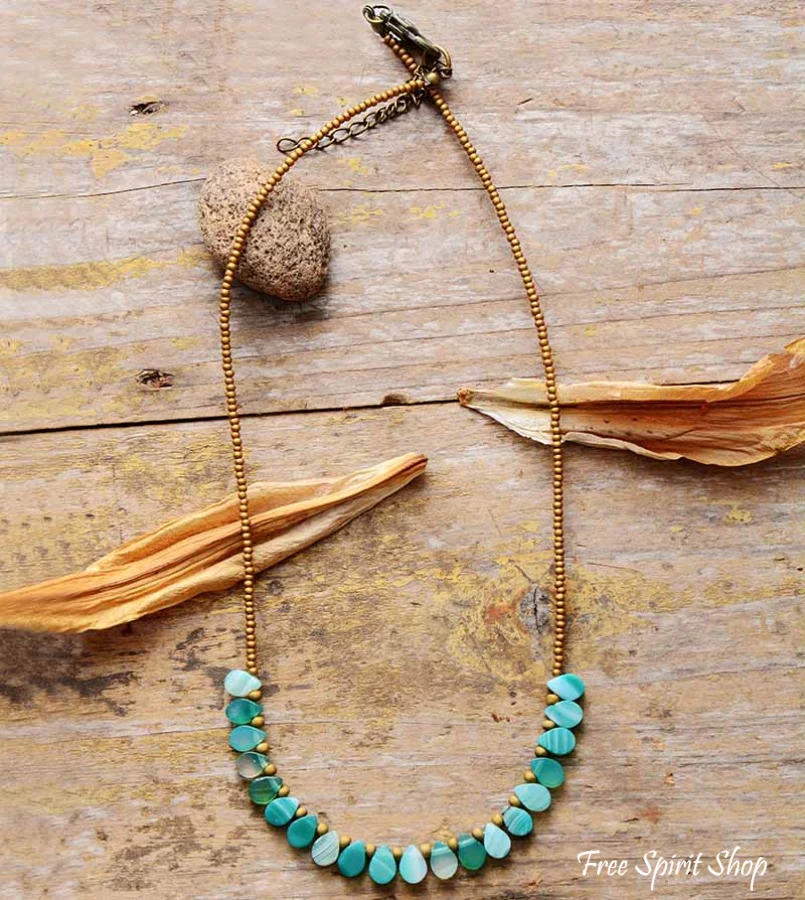Handmade Green Onyx Drop Bead Necklace - Image 4