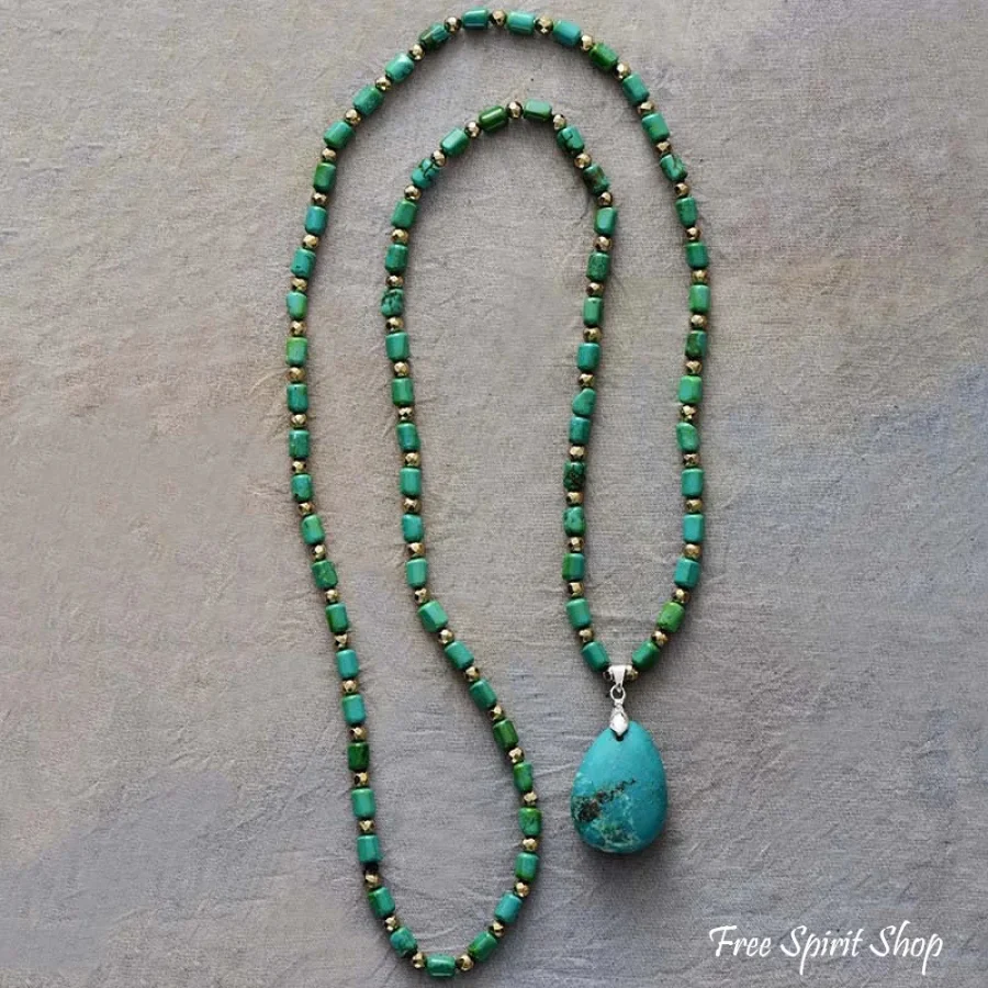 Handmade Green Turquoise Necklace - Image 3