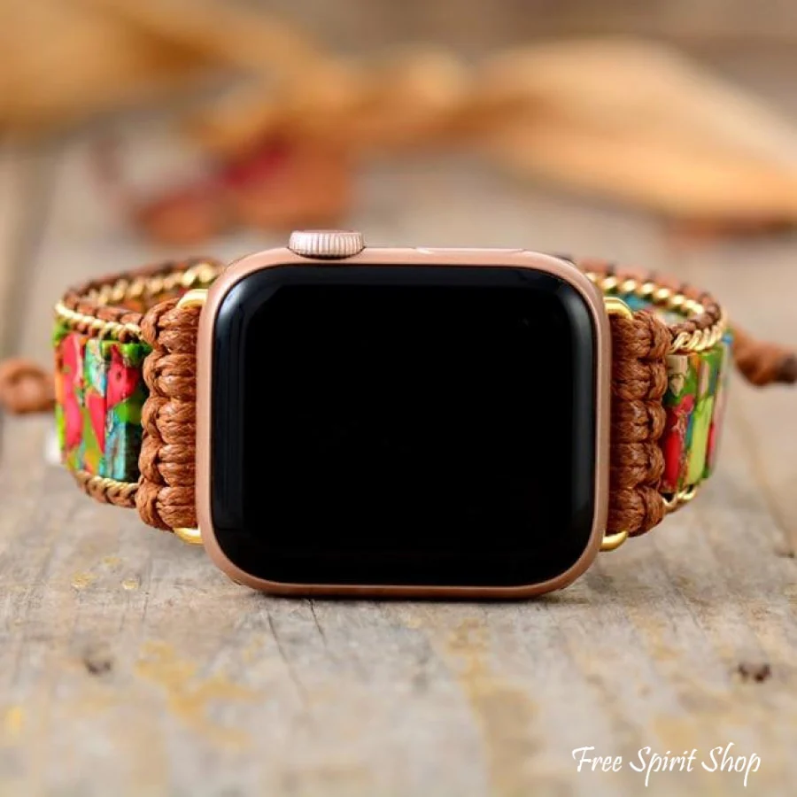 Handmade Imperial Jasper Apple Watch Band - Image 3