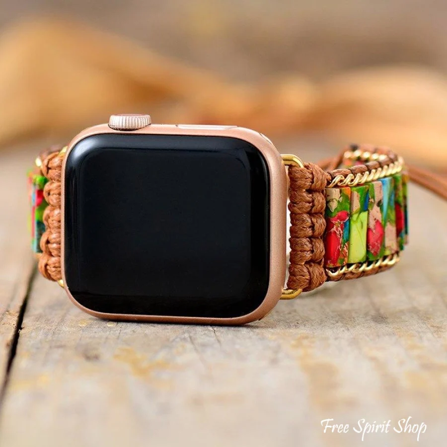 Handmade Imperial Jasper Apple Watch Band - Image 4