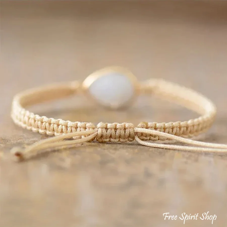 Handmade Moonstone Teardrop Adjustable Bracelet - Image 3
