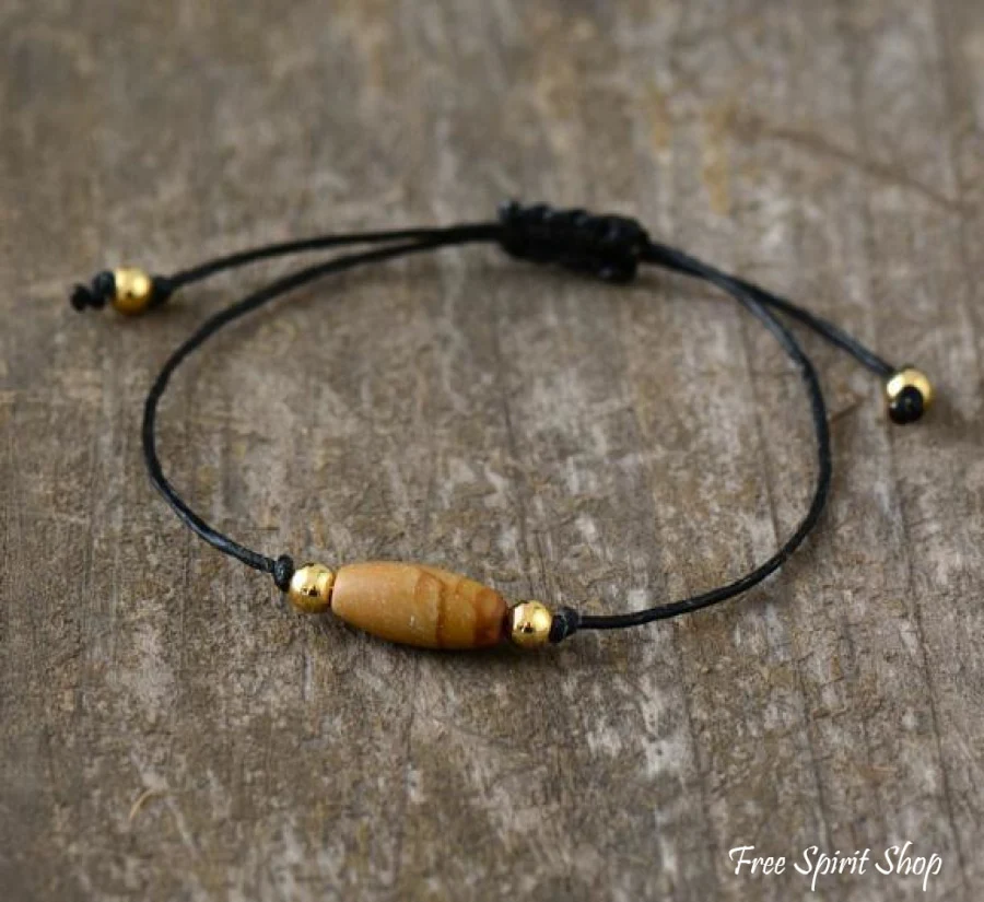 Handmade Natural Dalmatian Jasper Gemstone Bracelet - Image 3