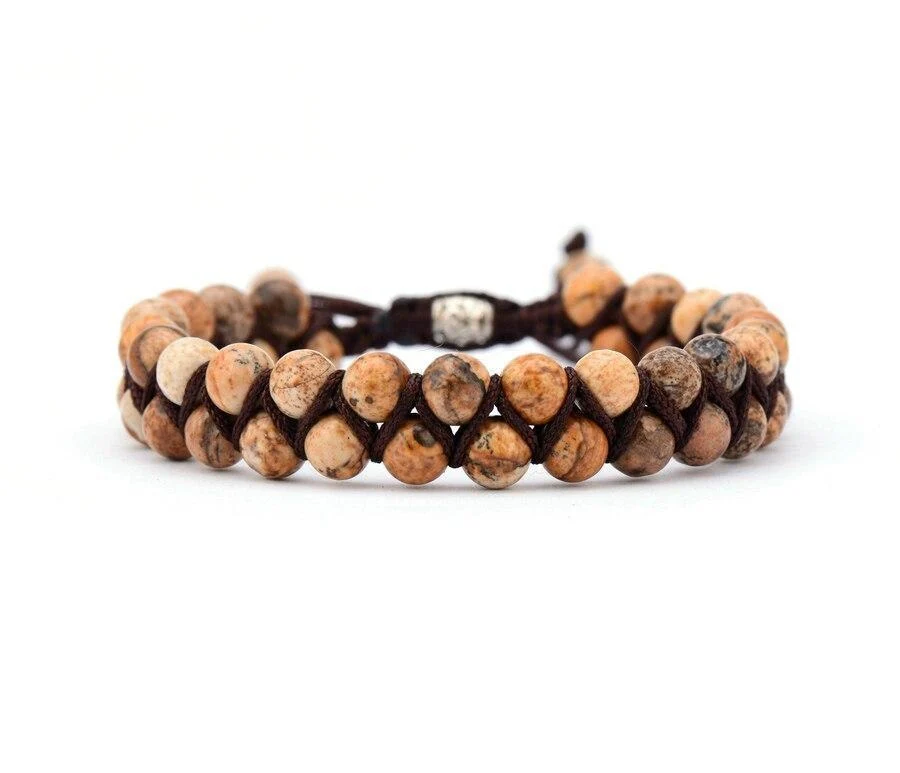 Handmade Natural Jasper Braided Bracelet - Image 2