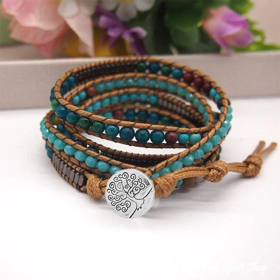 Handmade Natural Jasper Howlite & Hematite Wrap Bracelet - Image 3