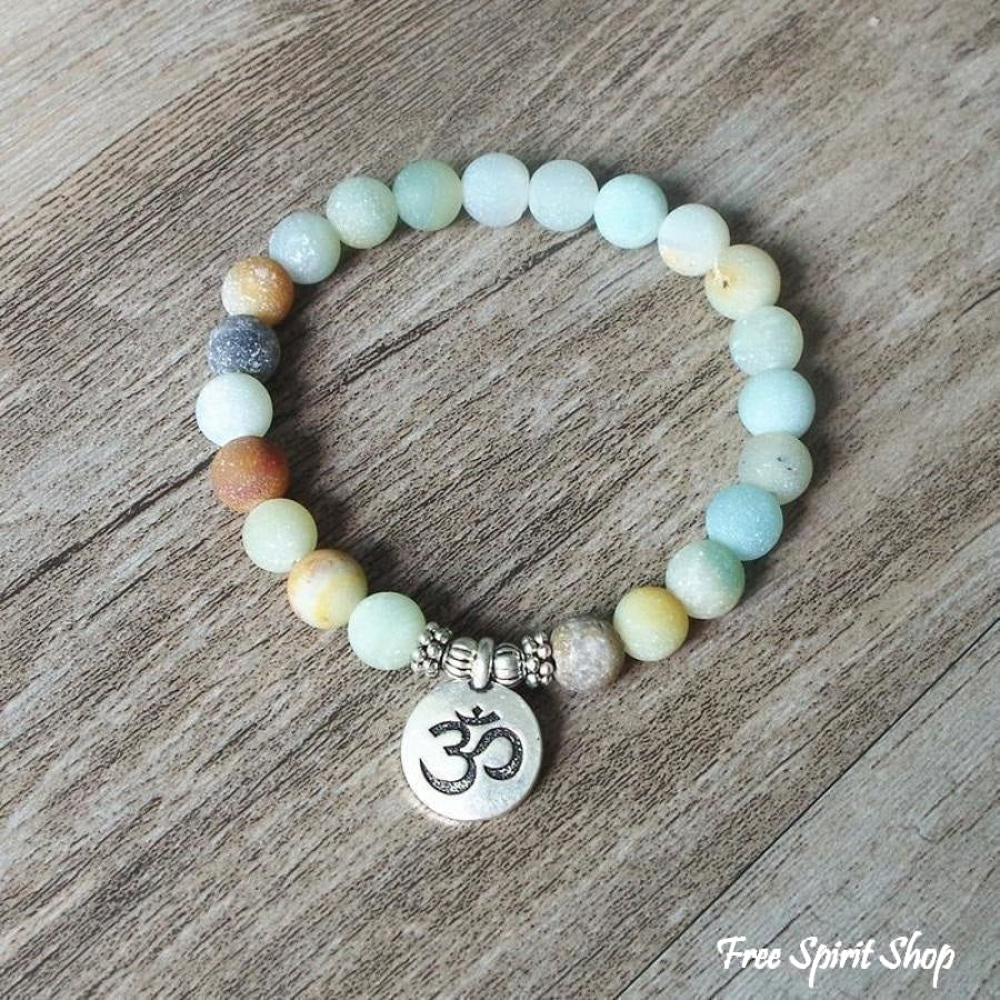 Natural Matte Amazonite Stone Bead Bracelet - Image 5