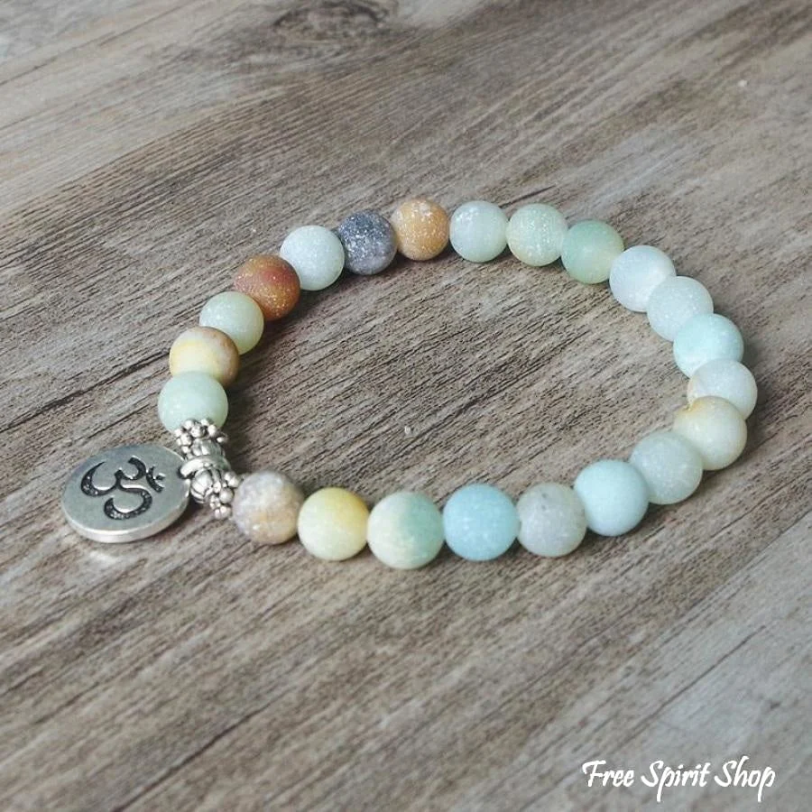 Natural Matte Amazonite Stone Bead Bracelet - Image 6