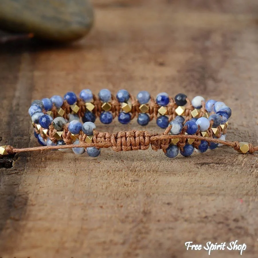Handmade Natural Sodalite Wrap Bracelet - Image 3