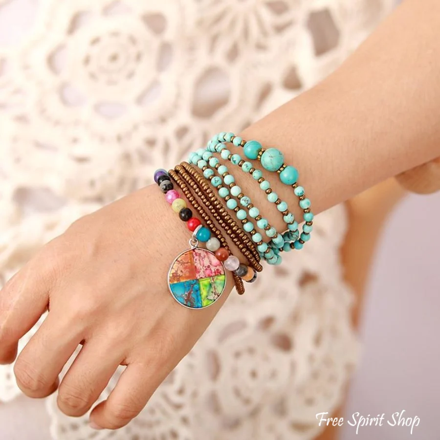 Handmade Turquoise Bead Bracelet / Necklace - Image 3