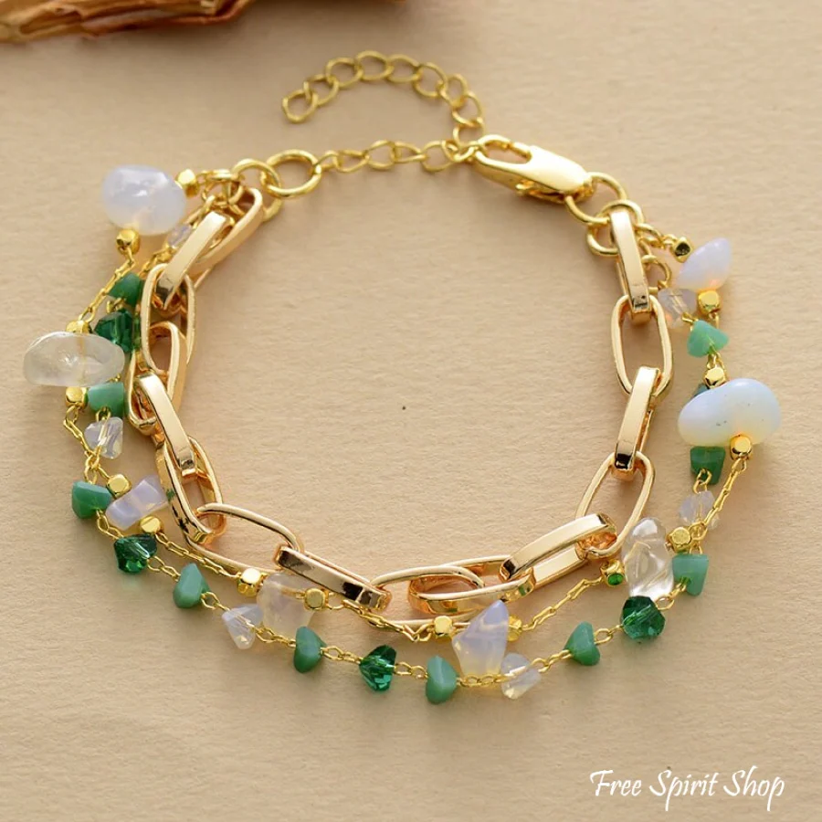 Handmade Turquoise Nugget Gold Plated Bracelet - Image 3