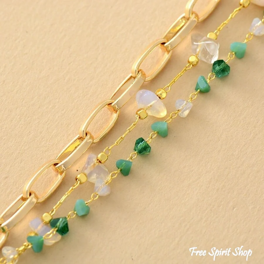 Handmade Turquoise Nugget Gold Plated Bracelet - Image 7