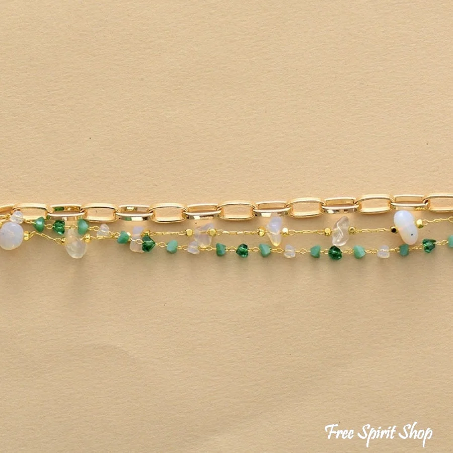 Handmade Turquoise Nugget Gold Plated Bracelet - Image 8