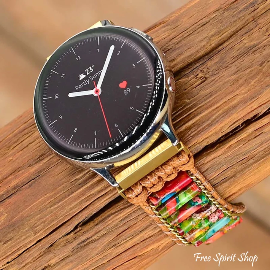 Imperial Jasper Tube Samsung / Garmin Watch Band