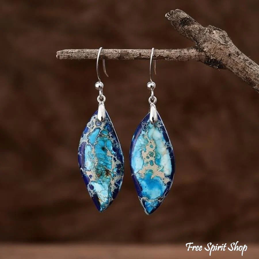 Imperial Jasper Teardrop Earrings - Image 2