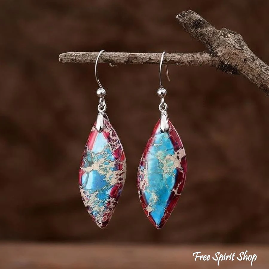Imperial Jasper Teardrop Earrings - Image 3
