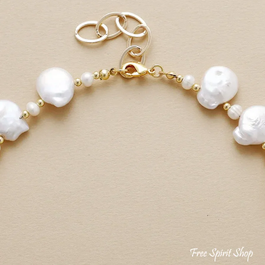 Irregular Freshwater Pearl Choker Necklace - Image 3