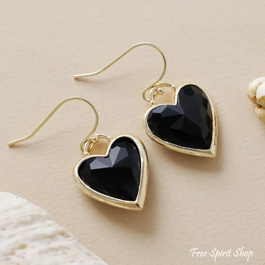 Labradorite Heart Drop Earrings - Image 4