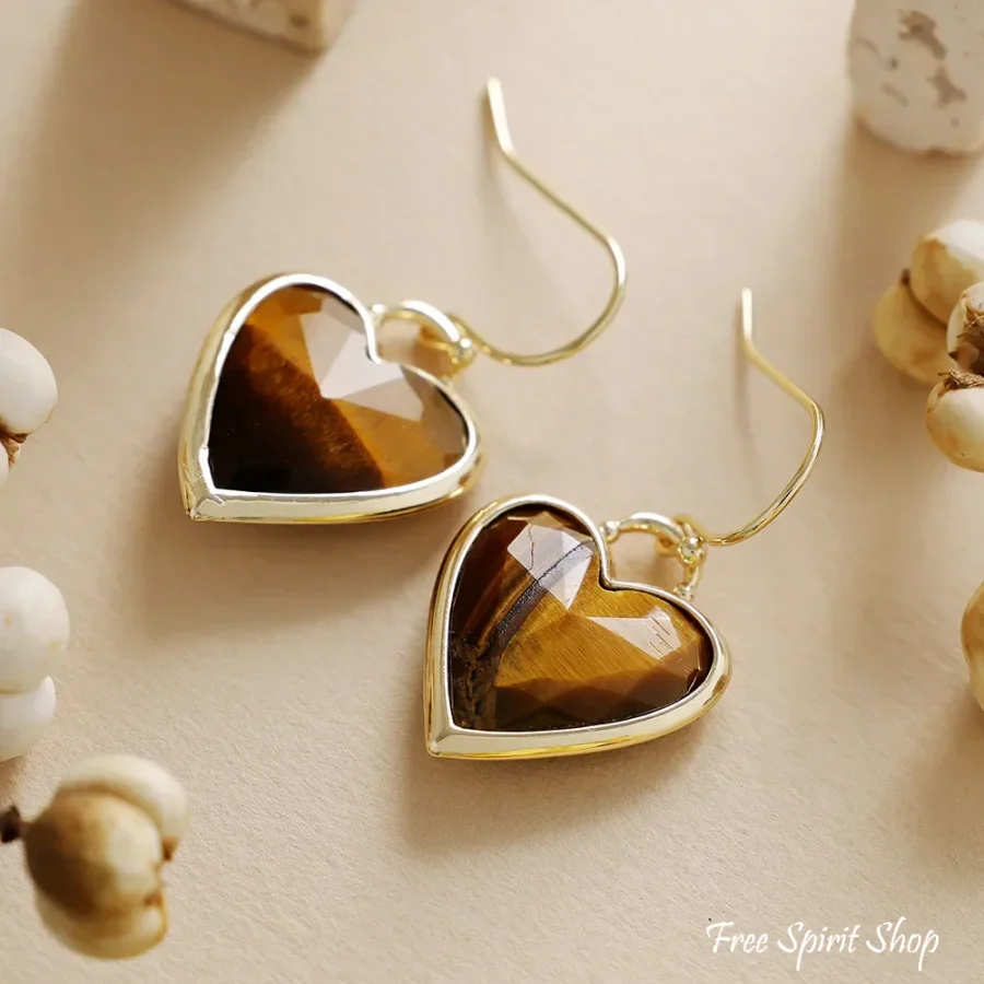 Labradorite Heart Drop Earrings - Image 8