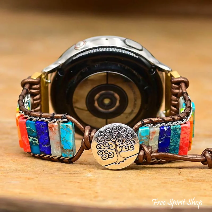 Handmade Chakra Jasper Samsung / Garmin Watch Band - Image 4
