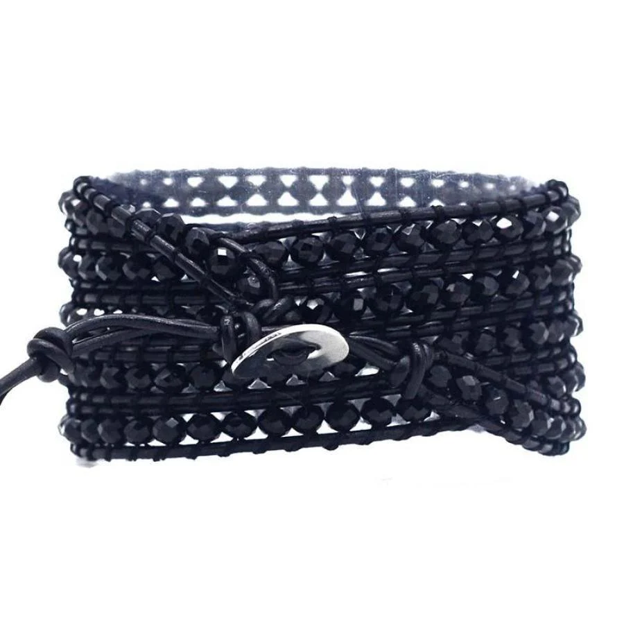 Midnight Black Crystal Wrap Bracelet - Image 3